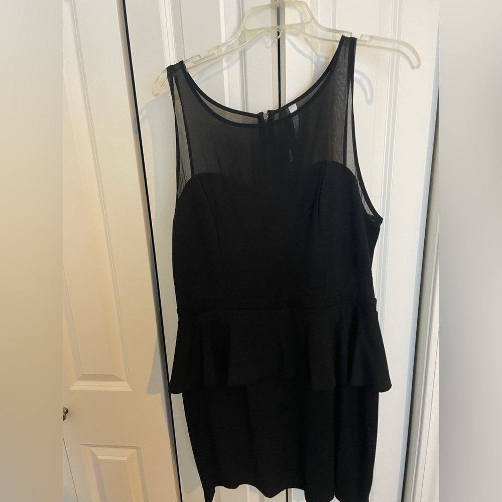 Kensie black dress with mesh detail